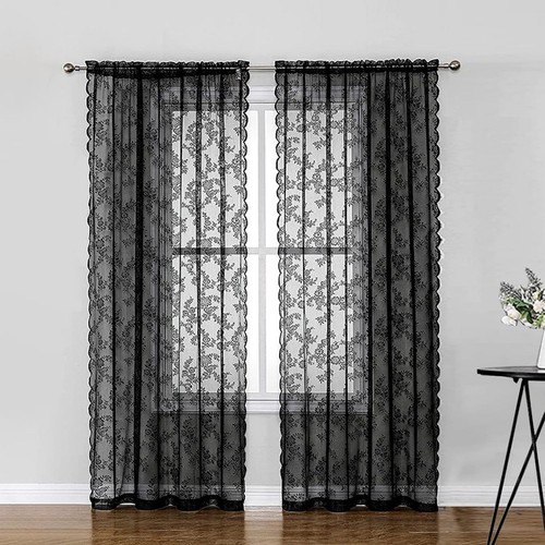 Tenda pizzo nero elegante - nero,