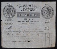 Fattura CLERMONT-FERRAND 1869