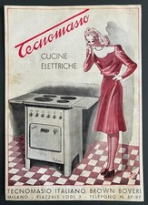 BONORA - Pubblicità "Tecnomasio" Cucine Elettriche Milano anni '40