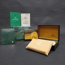Cofanetto per orologio Rolex verde con porta documenti, garanzia e attestato