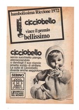 PUBBLICITA' ADVERTISING WERBUNG ITALIAN CLIPPING 1972 SEBINO CICCIOBELLO 