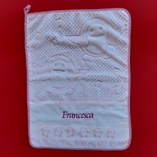 ASCIUGAMANO SPUGNA BIMBA PER ASILO RICAMATO PERSONALIZZATO CM 40X55 