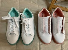 Scarpe Shoes Sneakers Graceland Bianco Suola Rosa Verde Acqua Stile Superga 37