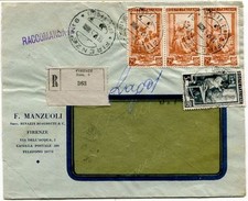 1951 Italia al Lavoro RACCOMANDATA F. Manzuoli succ. Binazzi Biagiotti Firenze
