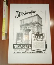 Pubblicità da rivista d'epoca, Musagete II° Radio Marelli 1931
