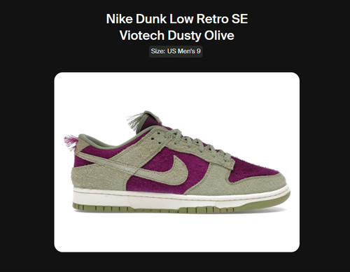 Size nike dunk - 9,
