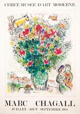 Marc CHAGALL Bouquet floral. Musee d’Art Moderne, Ceret 1978 Litho-offset poster