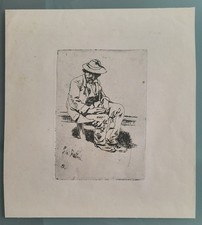 Giovanni Fattori - Buttero maremmano - acquaforte