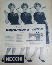 Pubblicita'  Vintage Originale anni '50 " Macchina da Cucire Supernova Necchi "