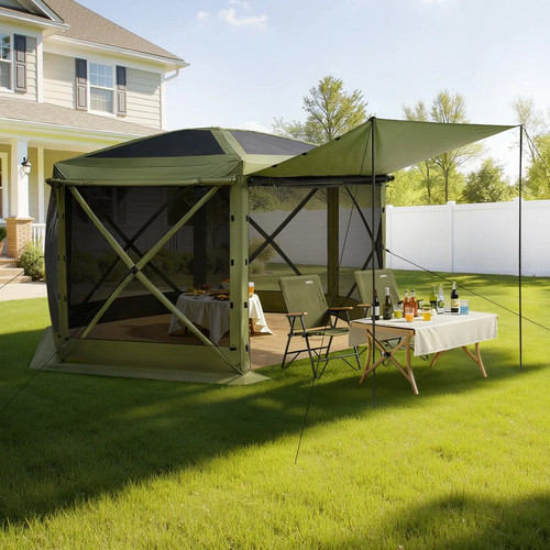 Gazebo pieghevole esagonale - pieghevole,
