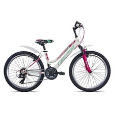 BICI BICICLETTA TORPADO T616 BIANCO FUXIA CANDY 18V SHIMANO REVO 24" AMMORTIZZAT