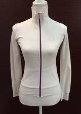 CONVERSE FELPA BIANCA CON ZIP VIOLA TG XS