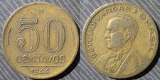 BRAZIL # 50 centavos 1944 " Getulio Vargas "