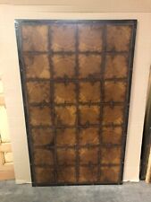 Piano per tavolo in rovere antico travi sezionate bordo in ferro industriale