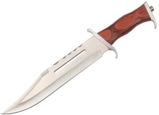 Coltello Rambo III A Lama Fissa 42,5 cm con Fodero in Pelle Da Caccia e pesca