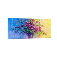 Quadro su Vetro 120x50cm fiori