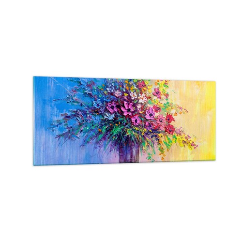 Quadro vetro 120x50cm fiori - vetro,