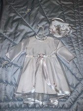 Vintage Abitino bimba cerimonia vestito 9-12 mesi / 74 cm bambina + cappellino