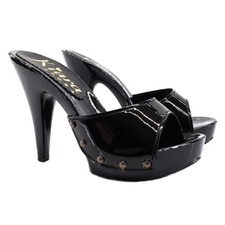 Zoccoli NERI LACCATI-Tacco 11