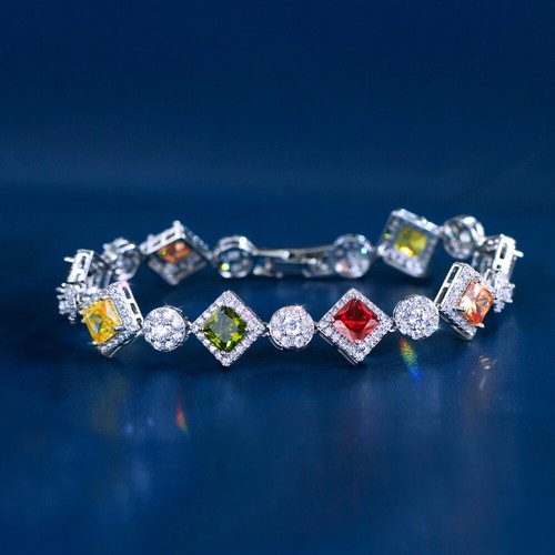 Bracciale tennis rombo tondo