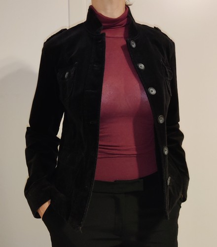 Blazer velluto nero donna