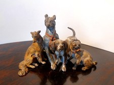 Scultura gruppo cani  bronzo