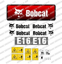 BOBCAT E16 2014 Mini Digger Escavatore Decalcomania Set