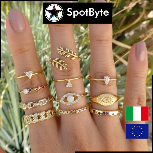 Set anelli donna dorati - set,