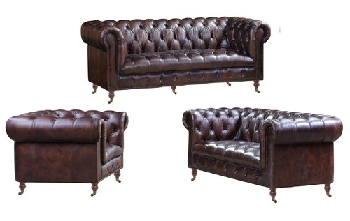 Set pelle chesterfield - pelle,