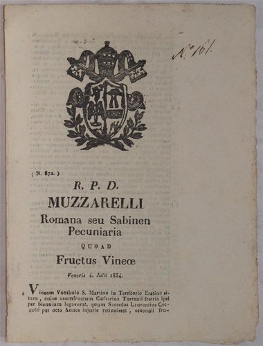 Sentenza sacra rota rieti 1834 - rota,