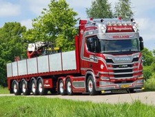 Tekno 84356 Scania R 580 Trattore 6X2 & Semi Altopiano Gru Hoogendoorn Mint Box