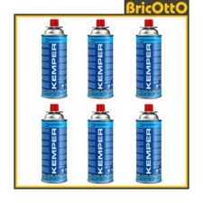 BOX 6 PEZZI BOMBOLETTA CARTUCCIA GAS BUTANO 390 ML 227 GR KEMPER PER FORNELLO