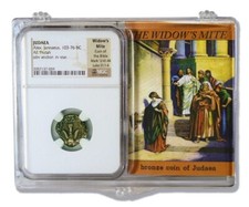 Widows Mite certificato NGC * alta qualità * Giudea Prutah 103-76 aC con scatola e certificato di autenticità