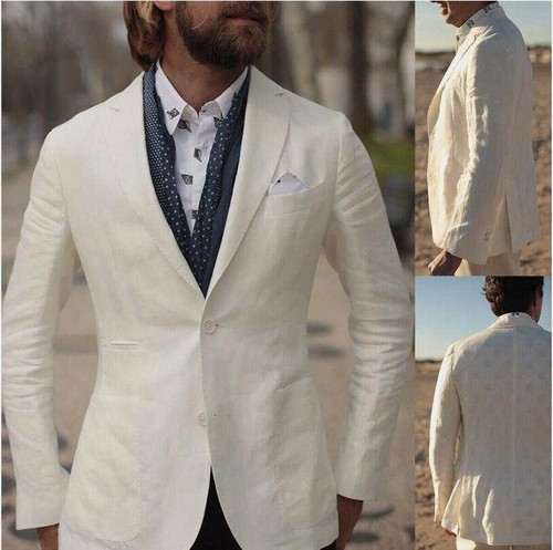 Abito uomo lino bianco - abito,