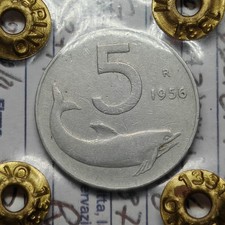 5 Lire 1956 Delfino RARO