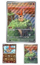 Pokémon 3 Carte Promo Collezione Victini Luce Nera e Fuoco Bianco ITA - NM