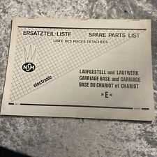NSM E Carriage Base And Carriage Spare Parts List Jukebox 208 141