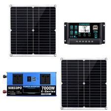Kit Generatore Solare Potente 7000W | Inverter, 2pz Pannelli Solari + Controllern7