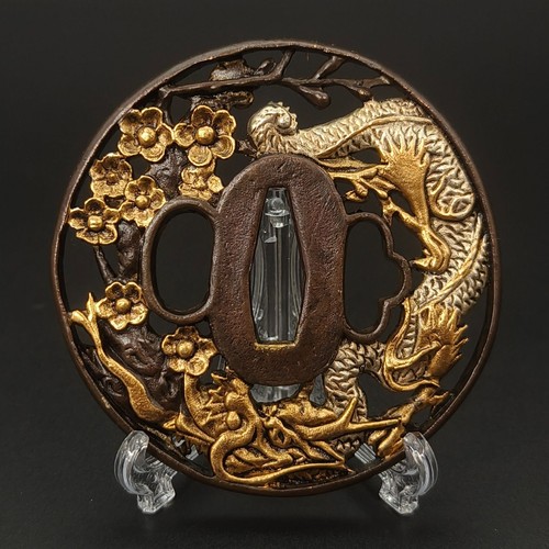 Japanese tsuba dragon design - tsuba,