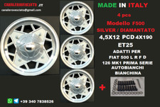 Cerchi lega 4,5 12 MILLEMIGLIA SILVER Fiat 500 D L  F R  epoca OLD 4x190 Vecchia