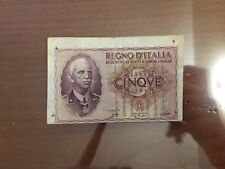 BANCONOTA 5 LIRE IMPERO VITTORIO EMANUELE III 1940 ERRORE STAMPA SABAUDA