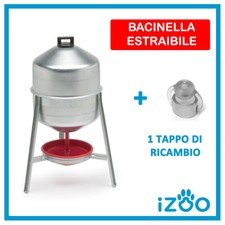 ABBEVERATOIO A SIFONE PER POLLI GALLINE SERBATOIO IN METALLO ZINCATO 30 LT ACQUA