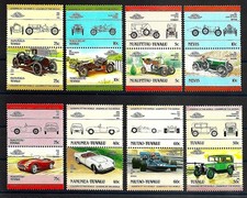 ALBUM CON 119 FRANCOBOLLI DI AUTO ANTICHE DI 14 STATI IN SERIE COMPLETE MNH