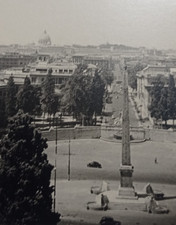 VECCHIA FOTOGRAFIA VINTAGE ROMA SPARITA PIAZZA DEL POPOLO DAL PINCIO