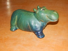 IPPOPOTAMO ceramica turchese - smalto verde corsa ippopotamo