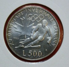 San Marino-Europa 500 Lire 1988 Argento ST-BU "Calgary 1988" KM# 216 #F3960 raro