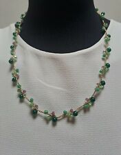 Collana Fatta A Mano Ad Uncinetto Con Cristalli In Vetro - Idea Regalo Natale