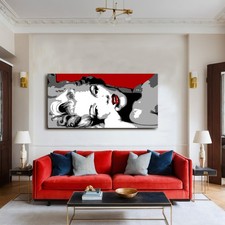 Quadro Marilyn Monroe Pop Art su Tela Dipinto a Mano Moderno 100x50 Arredo Casa