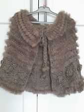 Mantella Vintage Poncho Donna Pellicce di Coniglio Taglia Unica 