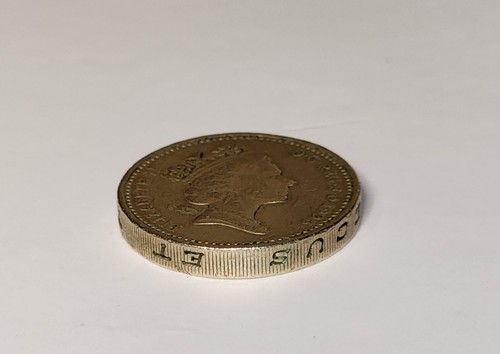 Moneta una sterlina inglese - moneta,
